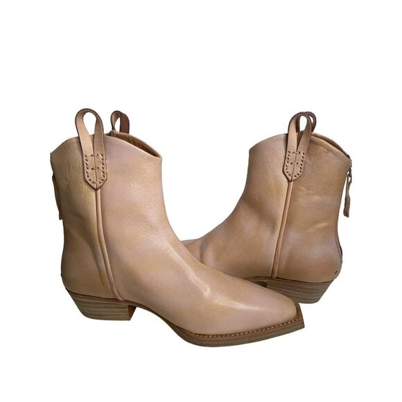 We The Free People Wesley Ankle Boots Tan Leather Size 36 US 6 New - Picture 3 of 6